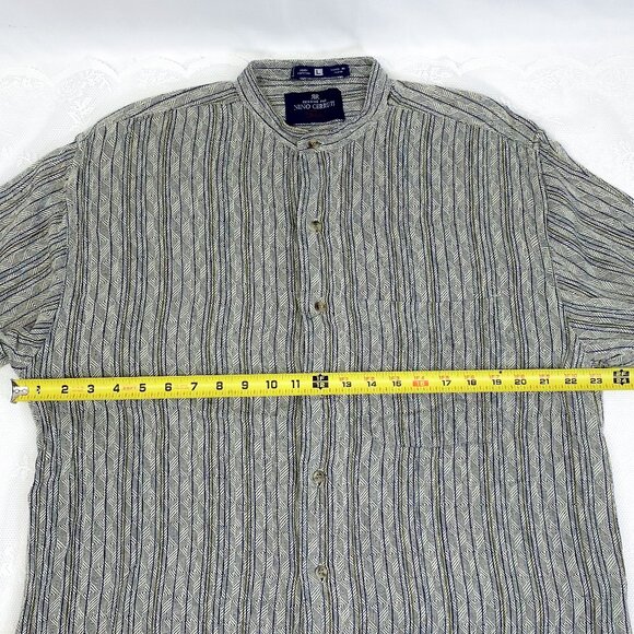Nino Cerruti Brand Men's Shirt Sport Button Up Semi-Casual Top Gray 100% Cotton - Picture 8 of 13